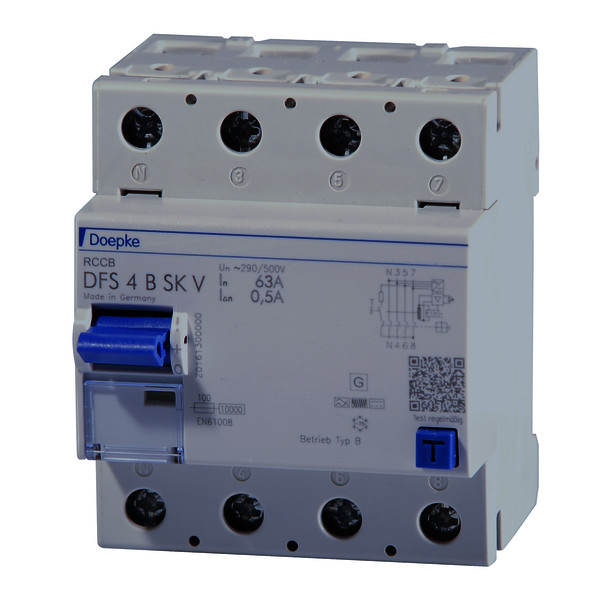 Residual current circuit-breakers DFS 4 B SK V, four-pole<br/>Residual current circuit-breakers DFS 4 B SK V, four-pole