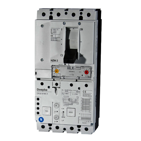 Interruptores magneto térmicos con protección de corriente diferencial residual DFL 8 B NK X<br/>Interruptores magneto térmicos con protección de corriente diferencial residual DFL 8 B NK X